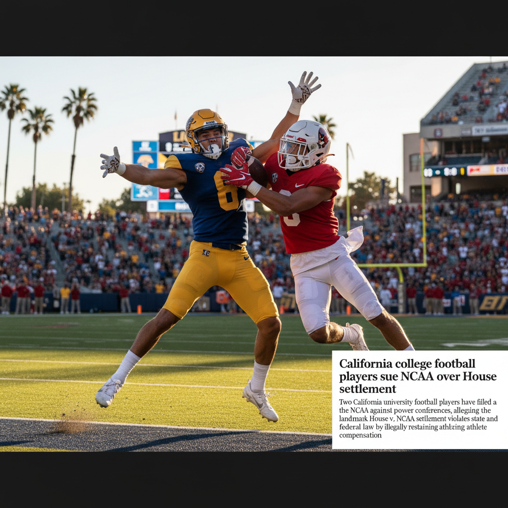 Two football players in California, representing student-athletes, are suing the NCAA over athlete compensation laws.