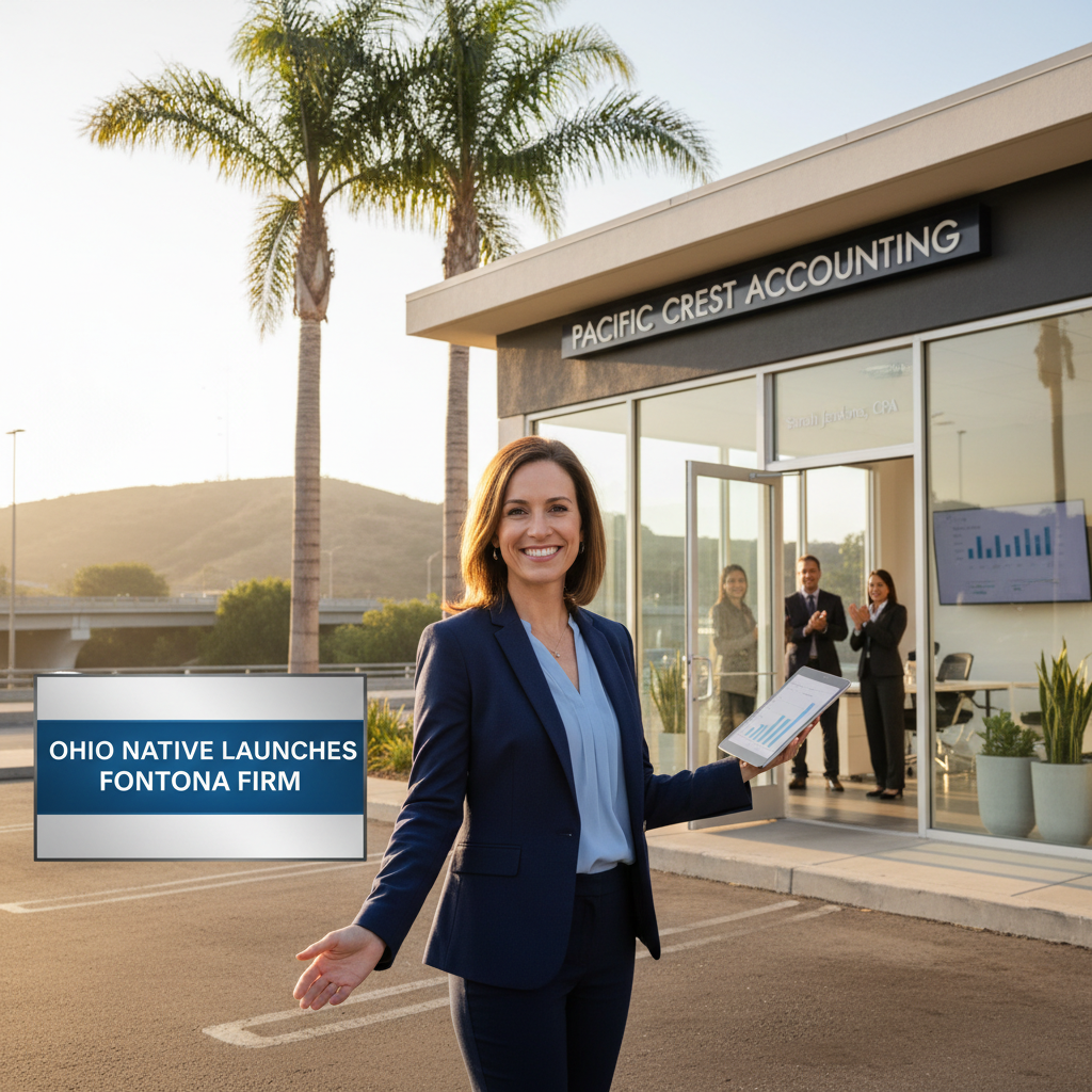 California storefront for a new accounting firm launched by an Ohio native.