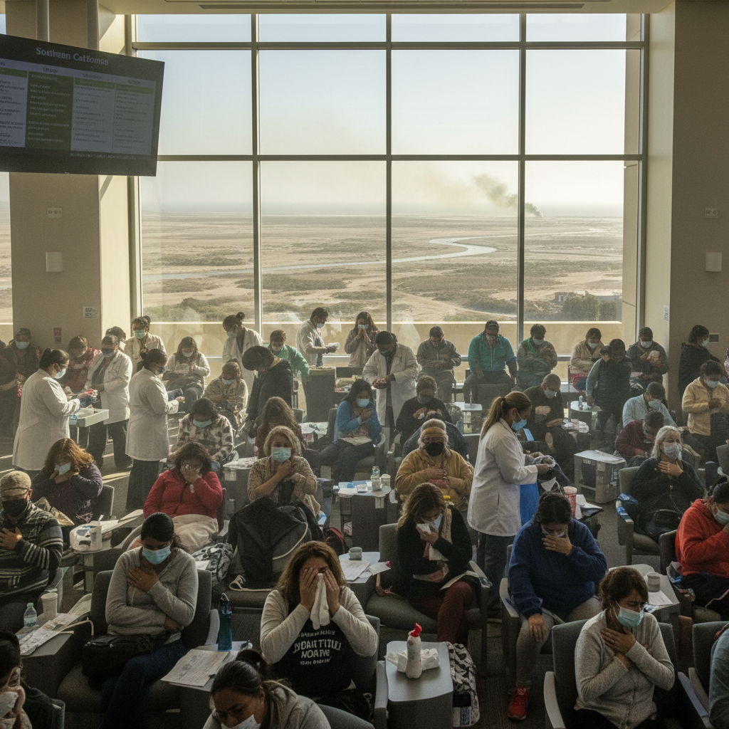 Southern California residents suffering from health issues due to toxic air from Tijuana River sewage.